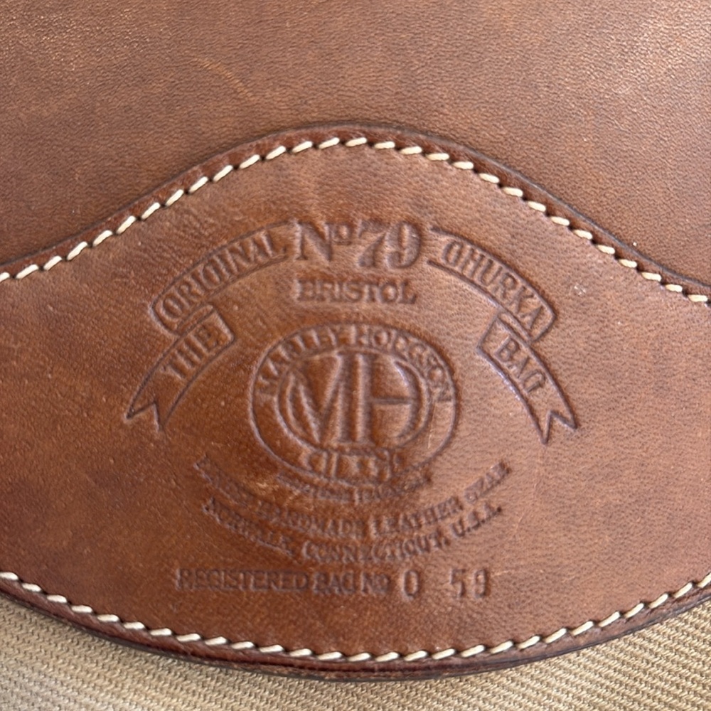 Vintage Marley Hodgkin No. 79 bag, tan/camel vacas and brown leather brass - Picture 2 of 13